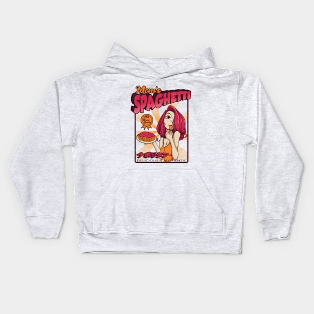 Delicious and Authentic Moms Spaghetti Kids Hoodie by Pixeldsigns